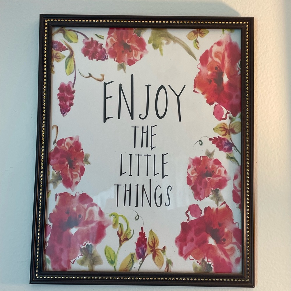 Floral Framed Wall Print Quote